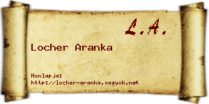 Locher Aranka névjegykártya